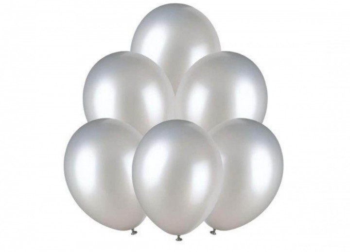 Balony srebrne 23 cm 10 sztuk na urodziny chrzest
