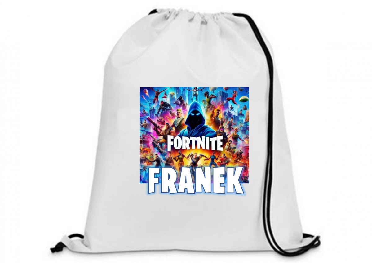 WOREK PLECAK NA BUTY KAPCIE DO SZKOŁY PRZEDSZKOLA FORTNITE IMIĘ NAZWISKO